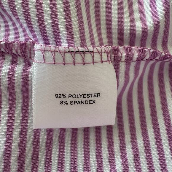 Peter Millar Summer Comfort Pink Striped Golf Polo Shirt Mens Size Large (1915) - Picture 5 of 6
